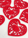 Мереживне серце з фетру (червоне), 5 см, 30 шт в уп
