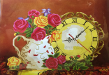 Набір д/вишивання 5D Троянди та годинник 78*62