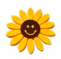 Декор з фетру Соняшник з посмішкою 5 см, 30 шт/уп