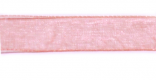 Стрічка з органзи, рожева, ш. 1,2 см; 45,7 м в рул.