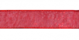 Стрічка з органзи, червона, ш. 1,2 см; 45,7 м в рул.
