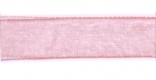 Стрічка з органзи, рожева, ш. 1,5 см; 45,7 м в рул.