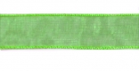 Стрічка з органзи, зелена, ш. 1,5 см; 45,7 м в рул.