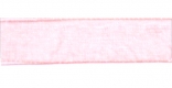 Стрічка з органзи, світло-рожева, ш. 1,5 см; 45,7 м в рул.