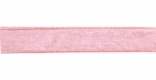 Стрічка з органзи, рожева, ш. 1 см; 457 м в рул.