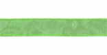 Стрічка з органзи, зелена, ш. 1 см; 45,7 м в рул.