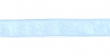 Стрічка з органзи, блакитна, ш. 1 см; 45,7 м в рул.