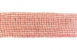 Стрічка поліестр., Сітка червона, ш.6.5 см; 50 м в рул.