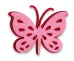 Декор з фетру Метелик, рожевий, 6 см, 20 шт в пак.