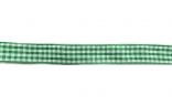 Стрічка поліестр., в клітинку, зелена, ш. 1,5 см; 45,7 м в рул.