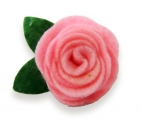 Декор з фетру Троянда, рожева, 4 см, 20 шт в пак.
