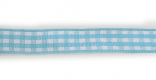 Стрічка поліестр., в клітинку, блакитна, ш. 1 см; 45,7 м в рул.