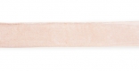 Стрічка з органзи, світло-рожева, ширина 1 см; 45,7 м в рул.