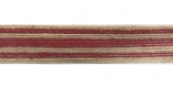 Стрічка джутова 2,5 см, в червону смужку, 50 ярдів в рул.