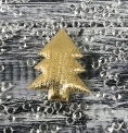 Декор текстильний Ялинка золота, блискуча, 3.8 см, 100 шт / уп