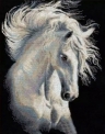 Набір для творчості зі стразами на підрамнику Білий кінь 40*50 см