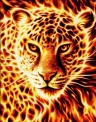 Набір для творчості зі стразами на підрамнику Вогняний леопард 40*50 см