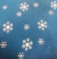 Фетр блакитний із принтом Сніжинки, 1 мм, ш. 0,85 м