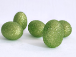 Декоративний виріб Яйце з глітером, зелене, 7 см
