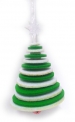 Декоратива прикраса підвіска Ялинка Коло 3D, зелено-біла, 20 см