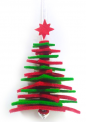 Декоратива прикраса підвіска Ялинка Зірка 3D, червоно-зелена, 20 см