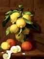 Натюрморт з лимонами та апельсинами  Худ. Antonio Mensaque 40*50 см. Набір для творчості зі стразами на підрамнику