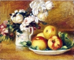 Яблука та квіти. Худ.Pierre -Auguste Renoir 40*50 см. Набір для творчості зі стразами на підрамнику