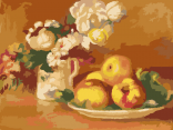 Яблука і квіти. Худ. Pierre -Auguste Renoir, 30*40см. Набір для творчості картина за номерами