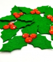 Різдвяний листок, декоративний виріб з фетру  9 см, 6 шт в пак./У