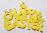 Декоративний виріб Напис Happy Easter, 15*20 см, підвіска жовта