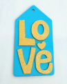 Декоративний виріб Бірка Love, 8 см блакитна