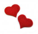 Виріб текстильний декоративний Серце червоне 3,5 см, 100 шт в пак