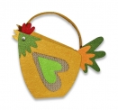 Виріб декоративний з фетру Кошик Курочка, 12 см
