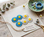 Декоративний виріб з фетру Ромашка, 4 см, 6 шт. в пак. мікс