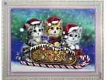 Набір для вишивання хрестом Різдвяні кошенята